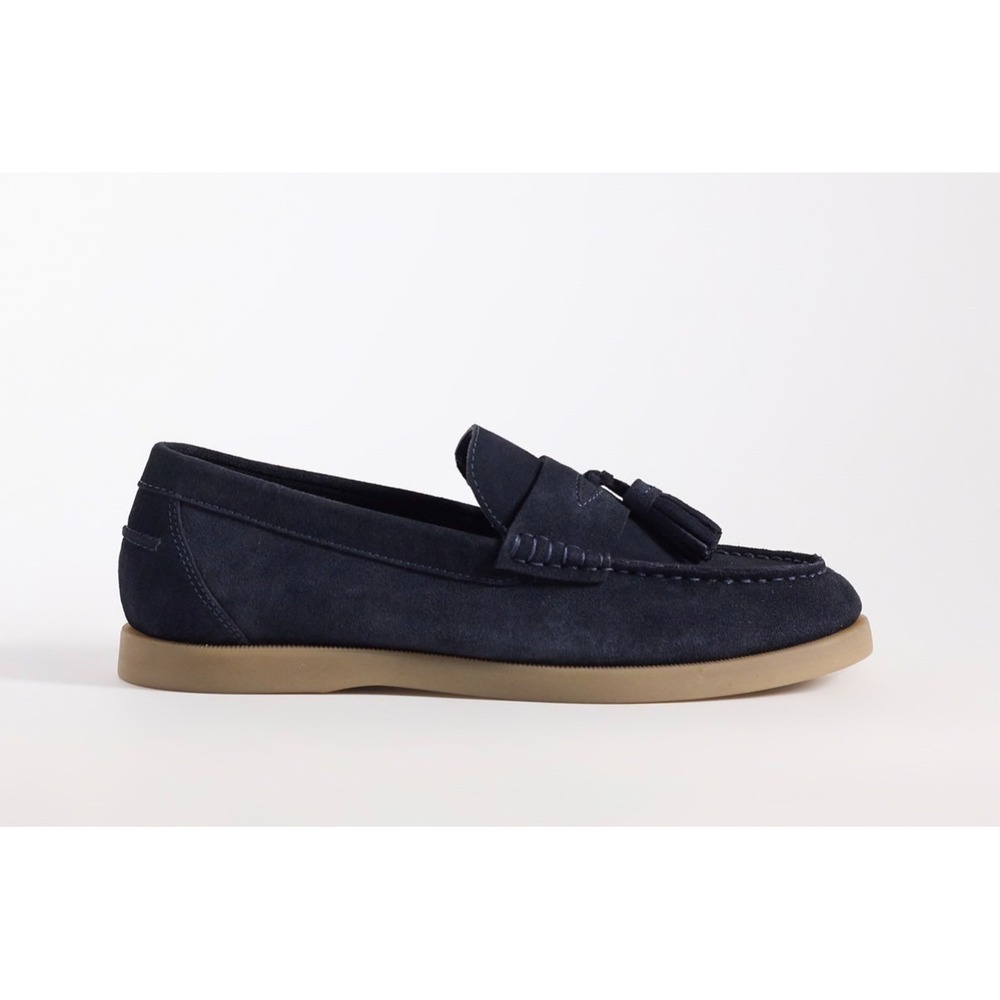 ASOS DESIGN tassel‎ loafers in Navy Suede Mens 9.5 NEW